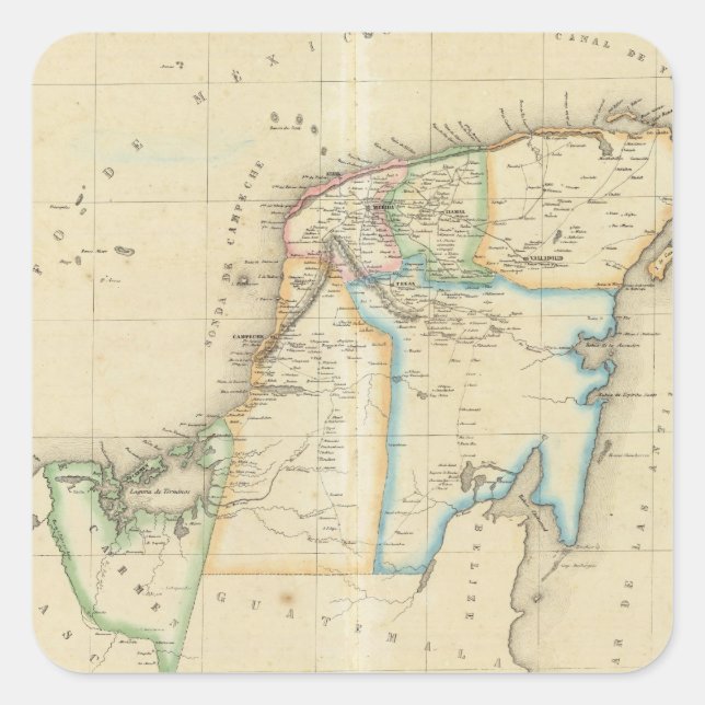 Yucatan, Mexiko Quadratischer Aufkleber (Vorderseite)