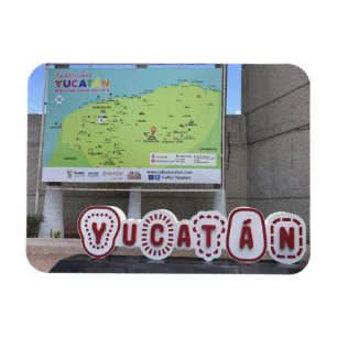 Yucatan Sign and Map, Mexico Foto Magnet
