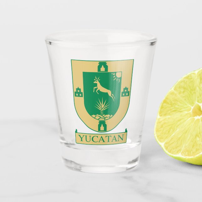 Yucatán-Wappen - Mexiko Schnapsglas (Vorderseite)