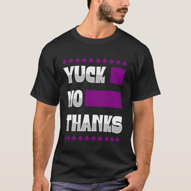 Yuck No Thanks Ace Symbol  Asexual Pride Aesthetic T-Shirt (Vorderseite)