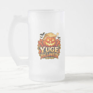 YUGE Halloween-Kürbis Zwei-Seiten-Frosted Mattglas Bierglas