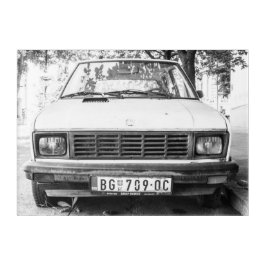 Yugo, altes jugoslawisches Autogepäck Acryl Wandkunst