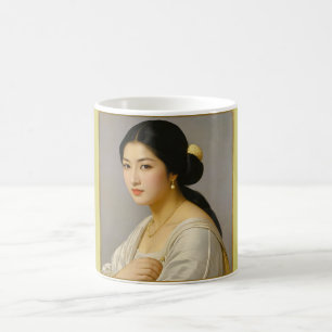 "Yuki Mori" Frauenporträt in feiner Kunst Kaffeetasse