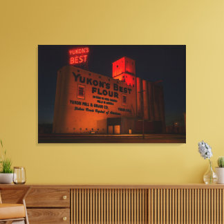 Yukon' Best Mehl Neon-Nacht Künstlerische Ansicht Leinwanddruck