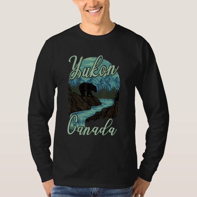 Yukon Canada Nature Bear Mountains Attire For Men  T-Shirt (Vorderseite)