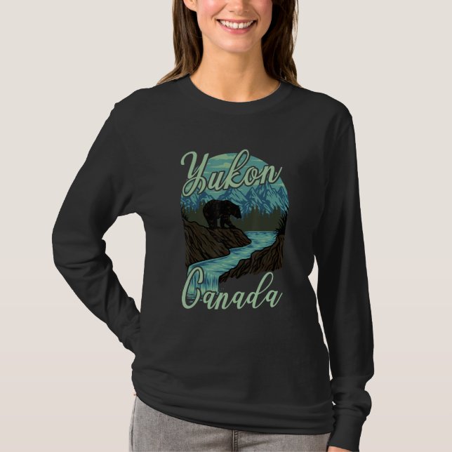 Yukon Canada Nature Bear Mountains Attire For Men  T-Shirt (Vorderseite)