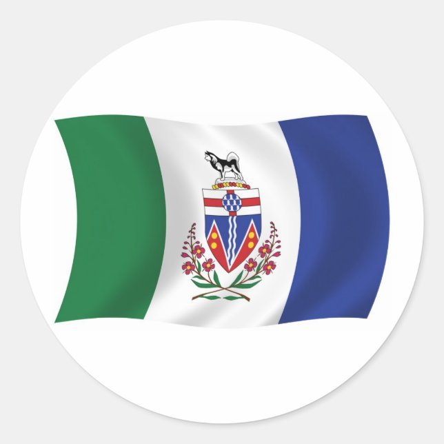 Yukon-Flaggenaufkleber Runder Aufkleber (Vorderseite)