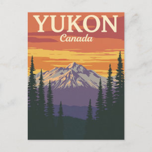 Yukon Kanada Berg Sonnenuntergang Postkarte