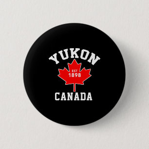 Yukon Kanada Est 1898 Patriotisches T-Shirt  Button