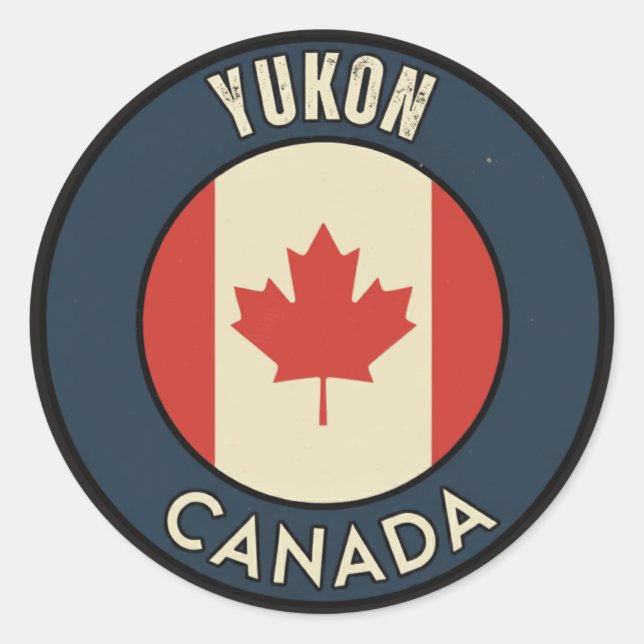 Yukon Kanada Runder Aufkleber (Vorderseite)