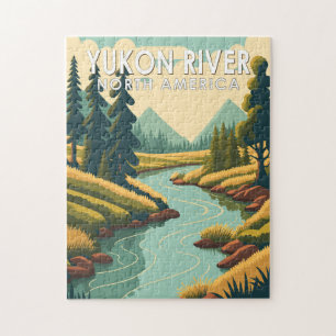 Yukon River Nordamerika Reise Kunst Vintage Puzzle