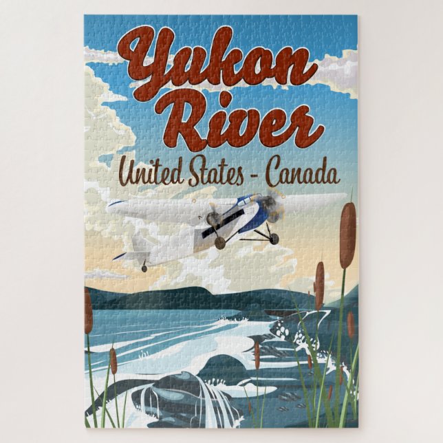 Yukon River USA Kanada Reiseplakat Giant Coffee Puzzle (Vertikal)