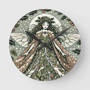 Yule-Göttin Wintersonnenwende Runde Wanduhr