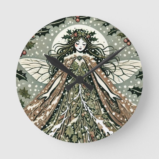 Yule-Göttin Wintersonnenwende                      Runde Wanduhr (Vorderseite)
