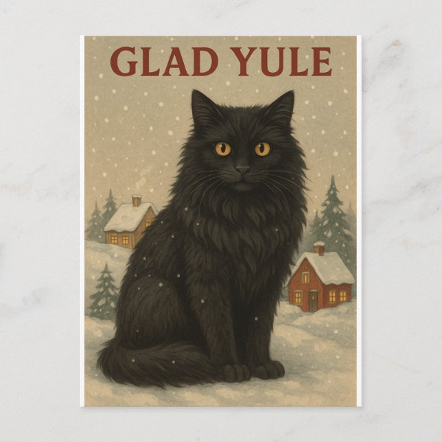 Yule-Katze Yule-Karte  Feiertagspostkarte (Vorderseite)