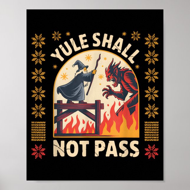 Yule Shall Not P Fantasy Krampus Holiday Pun Funny Poster (Vorne)
