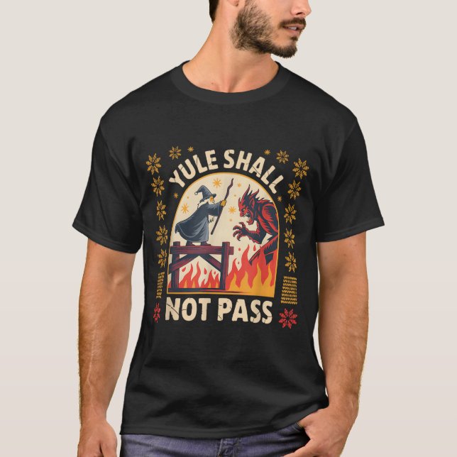 Yule Shall Not P Fantasy Krampus Holiday Pun Funny T-Shirt (Vorderseite)