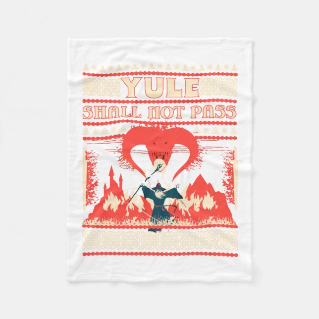 Yule Shall Not P Fantasy Wizard Holiday Pun Funny  Fleecedecke (Vorderseite)