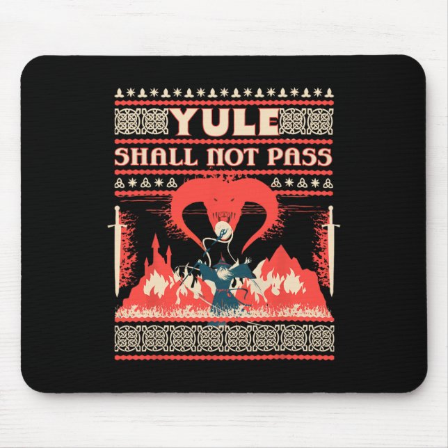 Yule soll nicht P Fantasy-Zauberer Urlaub Pun Lust Mousepad (Vorne)