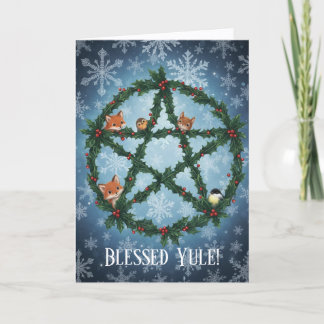 Yule Wreath Card Feiertagskarte