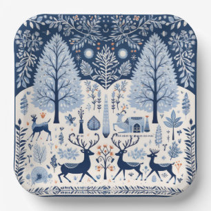 Yuletide Ansammlungen Pappteller