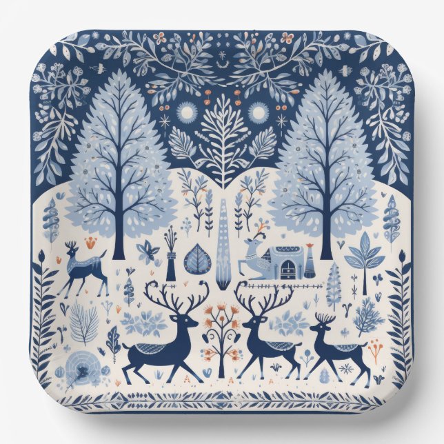 Yuletide Ansammlungen Pappteller (Vorderseite)