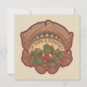 Yuletide Blessing Holiday Card Square oder Round Feiertagskarte