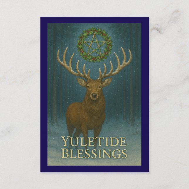 Yuletide Blessings Stag Enclosure Card Begleitkarte (Vorderseite)