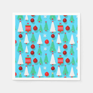 Yuletide Blue Napkin Serviette
