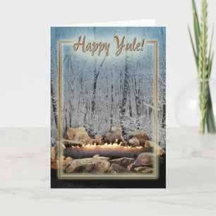 Yuletide Burning Log(: Feiertagskarte