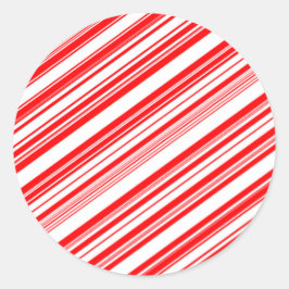 Yuletide Candy Cane Christmas Red White 4Stella Runder Aufkleber