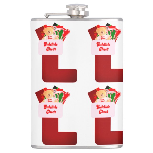 Yuletide Cheer Vinyl Wrapped Flask Flachmann (Vorderseite)
