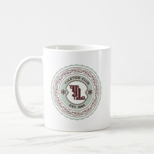 Yuletide Club EST. 1985 Wappen Design Kaffeetasse (Links)