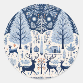 Yuletide Decor Runder Aufkleber