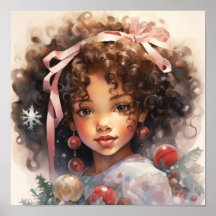 Yuletide Elegance - Black Child Beauty