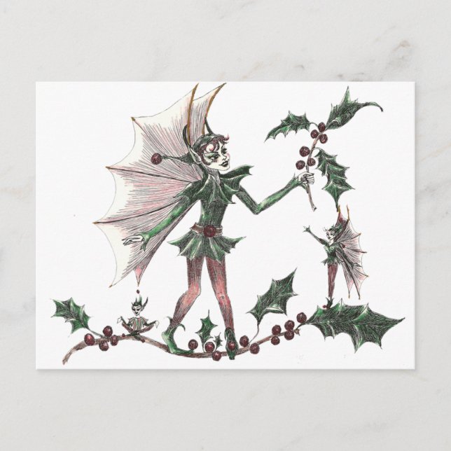 Yuletide Fairy Cards Postkarte (Vorderseite)