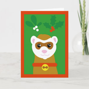 Yuletide ferret feiertagskarte