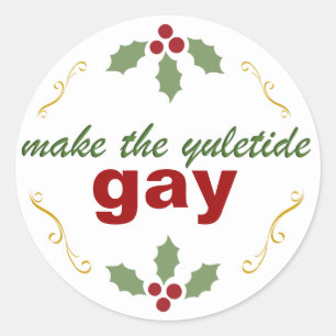 Yuletide Gay Aufkleber machen