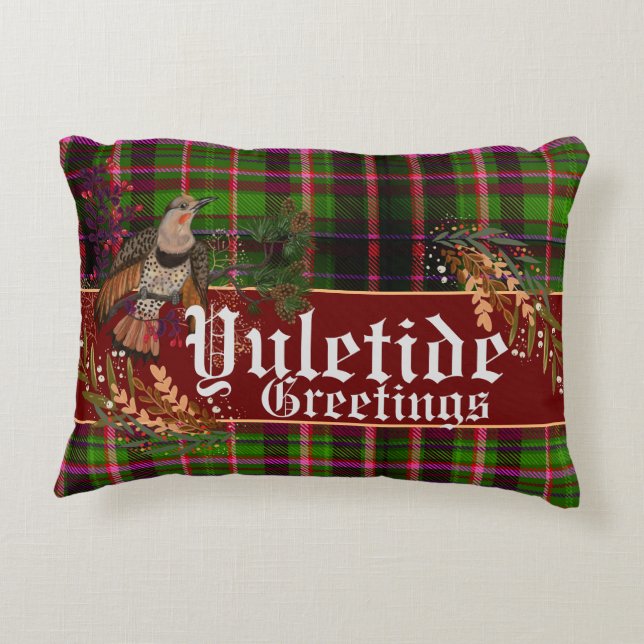 Yuletide Greetings Northern Flicker Accent Pillow Dekokissen (Rückseite)