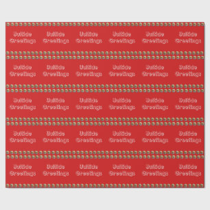 Yuletide Greetings Red Wrapping Paper Geschenkpapier