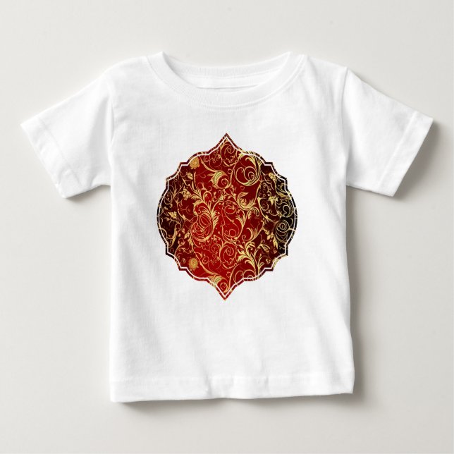 Yuletide Opulence: Goldene Weihnachtsdinge Baby T-shirt (Vorderseite)
