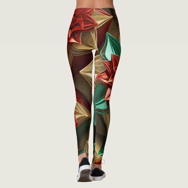 Yuletide Opulence: Goldene Weihnachtsdinge Leggings (Rückseite)