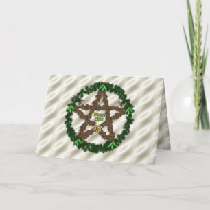 Yuletide Pentagramm Feiertagskarte