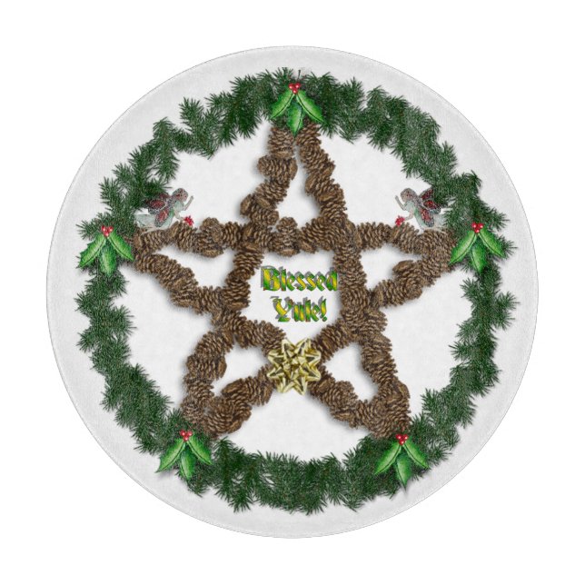 Yuletide Pentagramm Schneidebrett (Vorderseite)