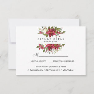 Yuletide   POINETZA - MESSENOPTION FÜR Hochzeiten RSVP Karte