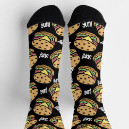 Yum Coole Feinschmecker Muster von Hamburgern schw Socken