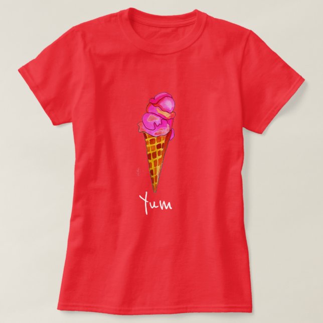Yum Summer slogan icecream gelato niedliche food a T-Shirt (Design vorne)