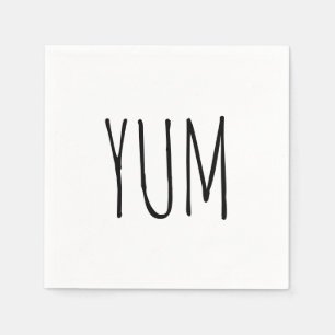 YUM-Text auf Weiß Serviette