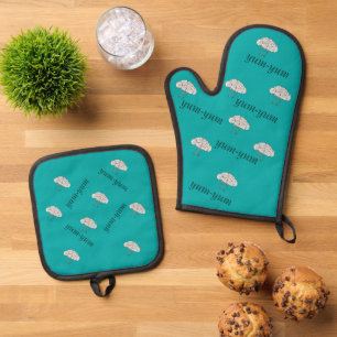 Yum-yum Broccoli Oven Mitte Ofenhandschuh & Topflappen-Set