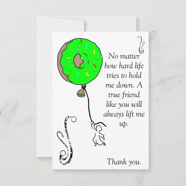 Yum-yum Donut Dankeskarte (Vorderseite)